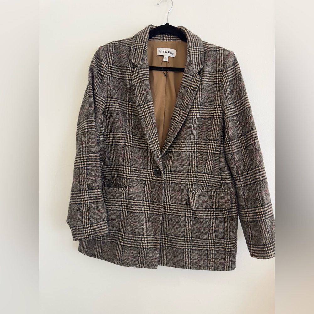 WMNS The Drop Plaid Blazer Suit Jacket